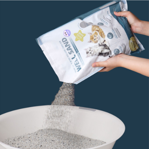 ♠[웰샌드] 탈취력 좋은 천연 맥반석 고양이 모래 5kg 벤토나이트 냄새없는모래